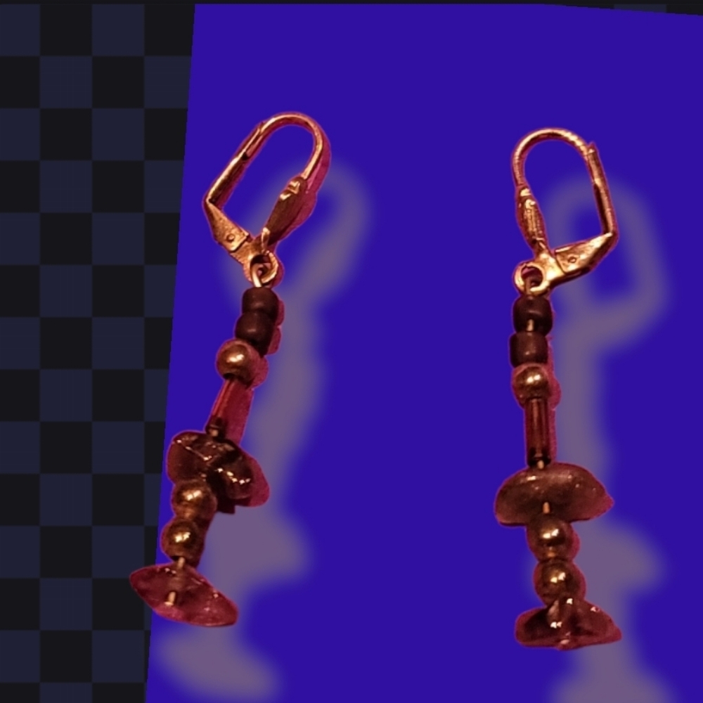 Purple bead earrings